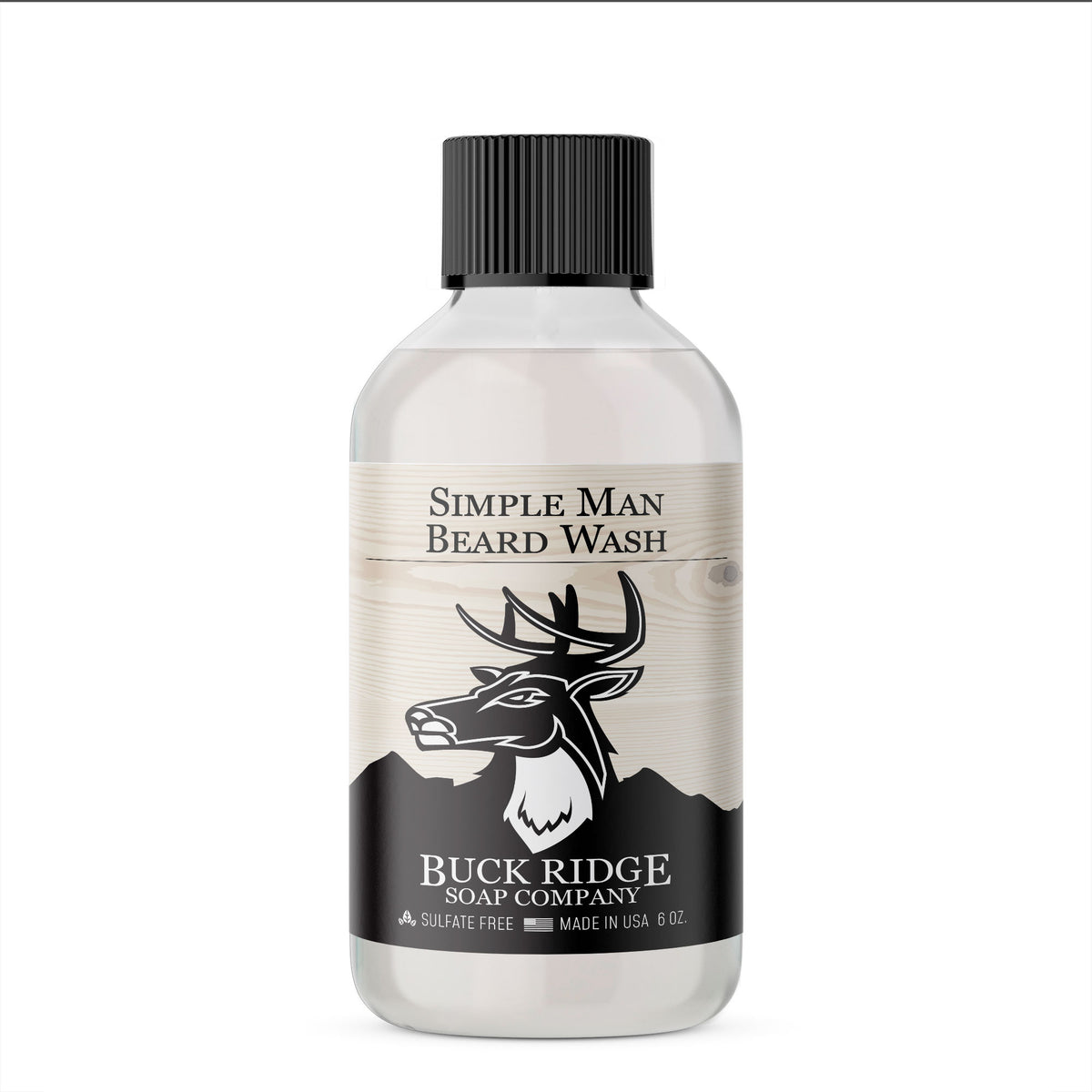 Buck Ridge Simple Man Beard Wash – Unscented & Hypoallergenic